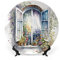 Gokays Piatti decorativi in ceramica ad acquerello, divertenti piatti decorativi per finestre e fiori, per esporre accessori da cucina, decorazione vintage per camera da letto, soggiorno, sala da