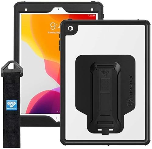 Armor-X Apple iPad 10.2 (2019/2020) Hülle Stoßfest mit Strap Schwarz