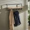 RINGO-Living Wandgarderobe mit Ablage - Vintage Kleidergarderobe aus massiven Natur Holz - Rustikales Wandregal für den Flur - Schmale Kleider Garderobe mit 6 Haken für Deine Jacken Mäntel & Schals