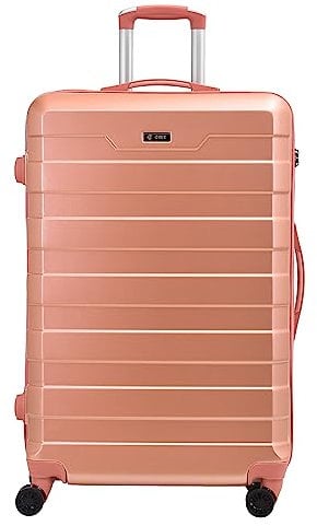 CMY Suitcase Large Lightweight Hard Shell ABS Large Suitcase 4 Dual Spinner Wheels Suitcase Hold Check in Luggage 3 Digit TSA Combination Lock (Rose Gold)