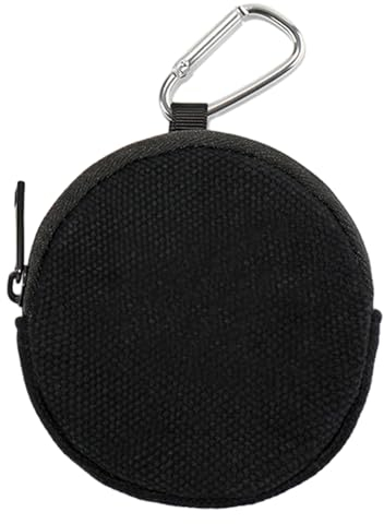 1 mini portefeuille à fermeture éclair rond étanche pour ranger de la monnaie, mignon et compact noir., bleu, Ceinture porte-monnaie