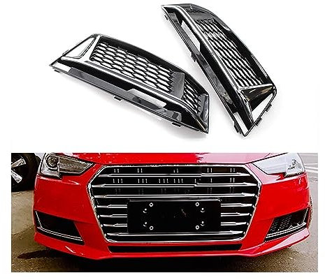 KAMNIK Nebelscheinwerfer Gitter für Audi S4 / A4 B9 S-LINE 2016 2017 2018,Auto Front Nebel Licht Lampe Abdeckung Trim
