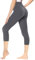 Gayhay Leggings Damen 3/4 Capri für Sport, 7/8 Sporthose High Waist Caprihose Blickdicht Leggins für Gym Yoga(Grau,XXL)