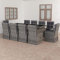 NITCA Rattan Essgruppe 10 Personen Gartenmöbel Essgruppe Garten Sitzgruppe Grau und schwarz Rattan Gartenmöbel Set Sitzgarnitur mit Auflagen für Garten Gartengarnitur Balkonmöbel Set Balkongarnitur