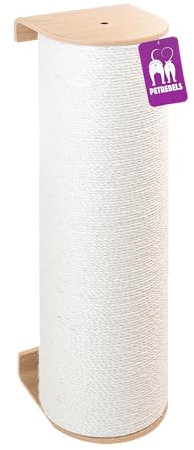 Petrebels Climb Mur d'escalade, griffoir XXL, Ø 20 x 80 cm, arbre à chat mural, pour montage mural, bois, couleur chêne, aspect rustique