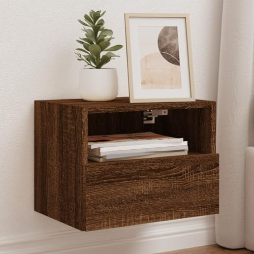 HETFTJN TV-Wandschrank, Tv Highboard Tv Schrank Tv Eckschrank Wohnwand Geeignet für Wohnzimmer Kleine Räume Fernseher Den Flur Braun Eiche-Optik 40x30x30 cm Holzwerkstoff