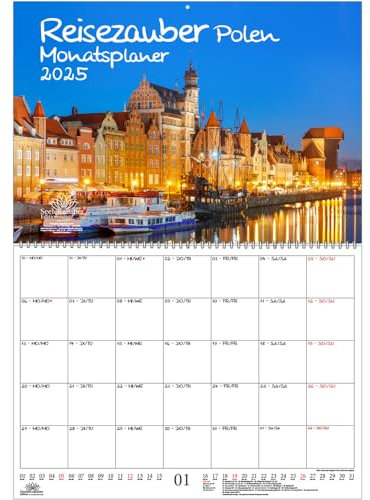 Reisezauber Polen Planer DIN A2 Kalender für 2025 Warschau Urlaub Ostsee Küste - Seelenzauber