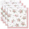 Arquiel Servietten Blumen Rosen Rosa 4er-Set, Stoffservietten 100% Baumwolle Weiches Hochwertige Wiederverwendbare Esstisch Servietten Perfekt für Hochzeiten Küche Haushalt Party(45×45cm)