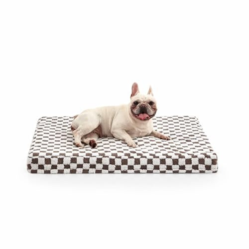 JOEJOY Mittelgroß Orthopädisches Hundebett, mittelgroßes waschbares Katzenbett Hundekissen mit Memory Schaumstoff waschbar Abnehmbar wasserdichte Fütterung hundebett orthopädisch Tiefrot