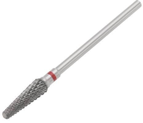 Be In Your Mind Milling Cutter Bit Hard Metal Milling Cutter 2.35mm Manicure Drill Bit Beauty Nail Drill Electric Manicure for Remove Gel Cuticles and Panel (Red F Fine Teeth)