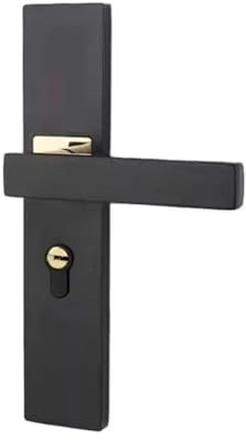 ALBHGSVS Black Interior Solid Wood Door Lock Magnetic Door Lock Simple Split Lock Bedroom Mute Hand Lock Engineering Door Handle Catholic