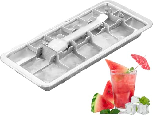 Genikeer Tray Stainless Steel | Metal Trays for Freezer | Vintage Inspired 18 Slot Tray with Removable Slots for Bar & Kitchens Juice Cube, Popsicles