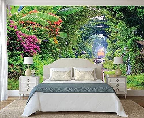 Romantische Eisenbahn-Muster 3D Tapeten Wanddekoration Fototapete Sofas Wohnzimmer Wandbild Schlafzimmer-150cm×105cm
