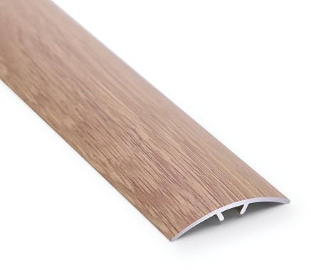 Barre De Seuil Incurvée, Profilé De Transition, Bande De Protection, 1 Pièce - Rail De Transition Pour Sols, Bande De Transition En Grain De Bois, Aluminium Anodisé Baguette Recouvrement(Solid wood co