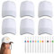 HTTYHT DIY Kappe Kinder Weiß 6 Stück DIY Baseballcap Baumwolle Kinder Kappen zum Bemalen Sport Baseballmützen mit 12 Stück Aquarellstiften Graffiti Kappe Bastelset für Geschenkideen Jungen Mädchen