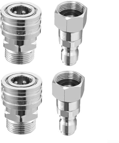 VAYEODEYU Adaptador de Lavadora a presión Kit de Conector rápido Macho Hembra NPT de 3/8 Pulgadas, adaptadores for Lavadora a presión, Rosca M22(C)