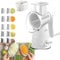 Râpe à Fromage Rotative, Trancheuse à Légumes avec 10 Lames Interchangeables et Poignée et Boîte de Rangement, Râpe de Cuisine Coupe Rapide pour Légumes, Fruits, Noix, Fromage, Chocolat