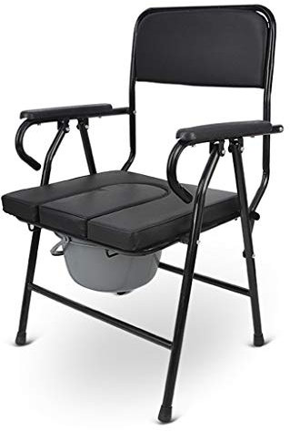 Extra breiter Toilettenstuhl mit klappbarem Design, perfekt für Senioren und Behinderte, robuster Toilettenstuhl mit gepolsterten Griffen und Eimer