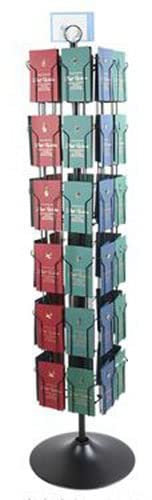 CAFIEDR Um 360 Grad drehbarer Prospektständer, bodenstehender Postständer für Postkarten, A6-Broschüren(Schwarz 41x41x167cm)