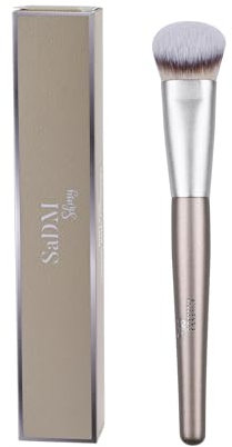 Contoured Makeup Brush - Foundation Blender Brush for Powder, Cream, Contour, Bronzer, Blush Blending & Highlighter - Professional Make Up Brush - Full Face Makeup Brush - Vegan & Cruelty Free