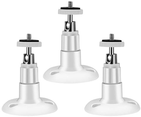 3Pack Ring Camera Mounting Bracket,360° Adjustable Security Camera Wall Mount Bracket for Ring Cameras Wall Mount Holder,Easy Installation for Indoor and Outdoor Use(White,Size:2.68x3.54inch)