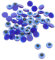 BESPORTBLE 100 Piezas cuentas de resina ojos azules gemas adhesivas Brillantina collar de mal de ojo Rosario crafts for scrapbooking cuentas de ojos azules perla de ojos malignos Blue