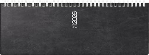 rido/idé Querterminbuch Mod. septant 2026 | 305×105 mm, Kunststoff, schwarz