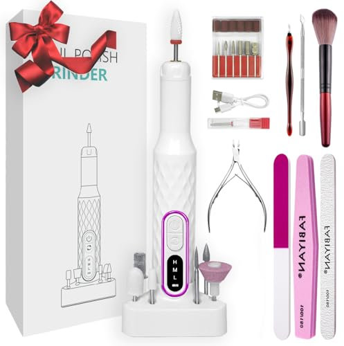 Professional Cordless Electric Nail Drill Machine - 35000RPM E-File for Acrylic & Gel Nails, Thick Toenails Grinder, 5-Speed Manicure/Pedicure Tools with Rechargeable Battery & Nail Buffer Kit