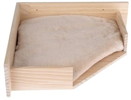 Modern Living - Wandliegebett Serra | Katzenbett zur Wandmontage in Ecken | mit weichem & maschinenwaschbarem Liegekissen | 44x44x12 cm