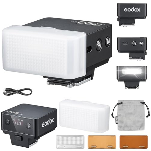 Godox iT20-N iT20 N Kamerablitz Speedlite mit Weißem Diffusor 6 Leistungsstufen 700 Blitze Bei Voller Leistung TTL 1,5s Blitzwiederholzeit Kamerablitz mit Magnetischem Farbchip für Nikon DSLR(Schwarz)