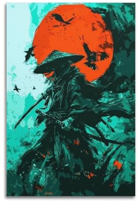 ZZLUUB Ghost of Tsushima Videospiel-Poster, dekorative Malerei, Leinwand, Wandposter und Kunstdruck, moderne Familienschlafzimmer-Dekoration, Poster, 20 x 30 cm