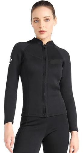 HEUchuan Traje de Neopreno for Mujer, Camisa/pantalón, Trajes 1,5 mm, Manga Larga, Parte Superior e Inferior, Buceo Dos Piezas para Surfear en el océano(Color 10,S)