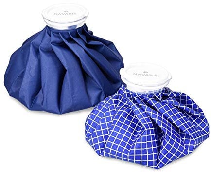 Navaris 2X Hot and Cold Bags - Reusable Ice Bag Hot Water Bottle for Knee, Back, Shoulder - Blue, Blue & White