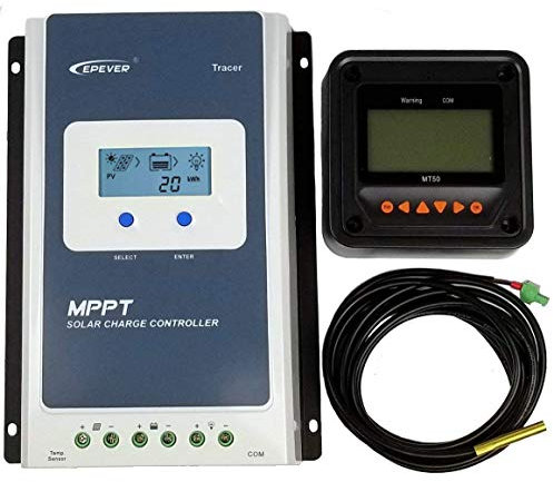 EPEVER Tracer 4210 AN MPPT Solar Laderegler 40A 12V/24V DC Automatische Identifizierung mit LCD-Display Hintergrundbeleuchtung Negativerdung (3210AN)