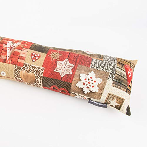 SCHÖNER LEBEN. Zugluftstopper Winter Herzen braun rot div Größen, Auswahl:120cm Länge