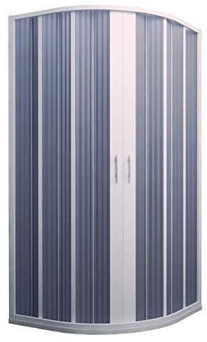 Box Doccia in PVC 100x100CM H185 a soffietto Semicircolare con Apertura Centrale colore Bianco mod. Flex