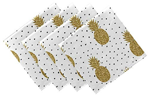 CaTaKu Retro-Cocktail-Servietten, gepunktet, Ananas-Servietten, waschbar, wiederverwendbar, für Partys, Zuhause, Küche, Dekoration, 50,8 x 50,8 cm Casual 20 x 20 mehrfarbig
