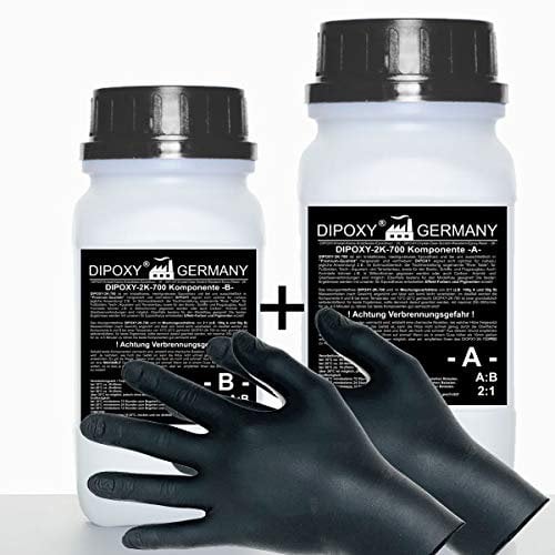 4,5kg Resina epossidica bicomponente + guanti, pavimento esterno interno pittura esterni vetroresina garage vernice epossidico autolivellante transparente adesivo