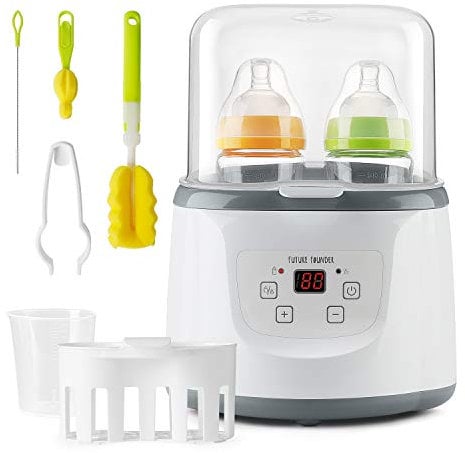 FUTURE FOUNDER 6 in 1 Flaschenwärmer Baby Doppelt Dampfsterilisator Babykostwärmer Sterilisator für Babyflaschen Bottle Warmer Milchwärmer Warmhaltefunktion Auftauen für Babyflaschen und Schnuller