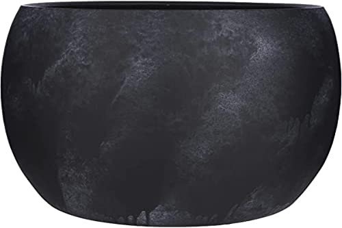 MICA Decorations Lester Blumentopf - H35 x Ø38 cm - Terrakotta - Schwarz