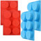 homEdge Molde cilíndrico de silicona para caramelos, molde redondo para hacer magdalenas, galletas, cupcakes, sándwich, pudín, brownie, pastel, azul y rojo