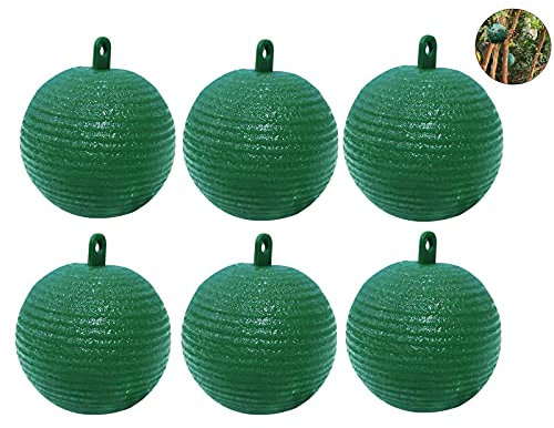 Yeehliny Wespenfalle,Gelbfalle Klebrige Insektenfallen, Gelbfalle Ball Fliegenfalle, Wespenfalle Ball, Fruchtfliegenfalle, Hanging Fliegenfänger Ball Für Gartenpflanzen (6PCS-Grün)