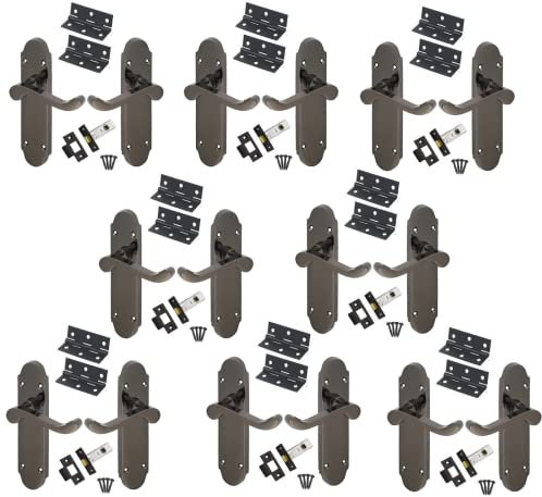 Haven Heritage ® Epsom Internal Quality Door Handles in Black Nickle Inc Tubular Latch, Back Plate Size 170mm x 42mm. Sold as 8 x Pairs