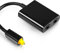 XTVTX Divisor de Audio óptico Digital 1 en 2 Salidas, Adaptador óptico Digital Toslink de Doble Puerto con Conectores chapados en Oro de 24 Quilates para Reproductor de CD/DVD/TV digital/PS3/X-Box360