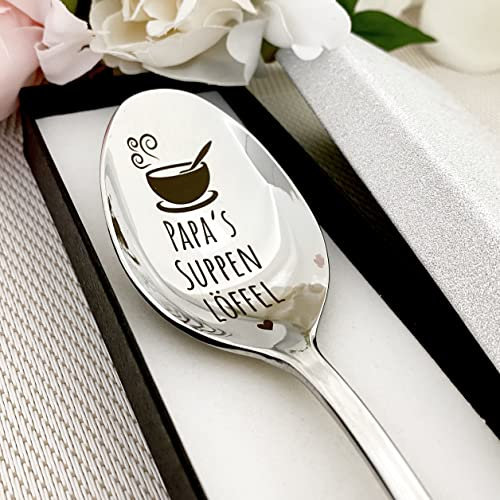 Geschenk für Papa. Papa's Suppenlöffel. Löffel mit individueller Gravur am Griff in Geschenkbox.