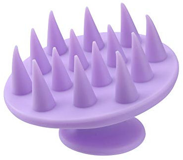 1 Stück Silikon Shampoo Kopfhaut Haarmassagegerät Bürstenkopf Körper Kopfhaut Massage Kamm Haarwaschkamm Dusche Bad Spa Massagebürste Lila Nützlich und praktisch