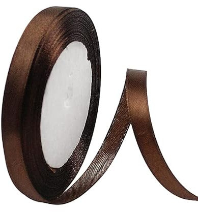 Satinband Kaffee 10mm, 23 Meters Dekoration Präsent Geschenkband Breit Schleifenband, Stoffband für Kleid Hochzeit, Taufe und Geburtstag Geschenke,Satin Dekoband, Deko Band Geschenkverpackung