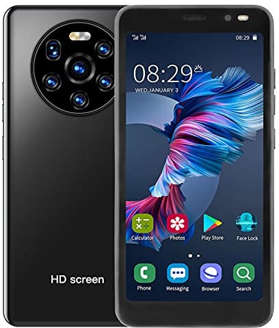 Elprico LANDVO Mate40 Smartphone, 5,45-Zoll-HD-Bildschirm-Handy 1 + 8 GB, Dual-SIM, 2000 MAh, Entsperrtes Android-Handy(Schwarz)