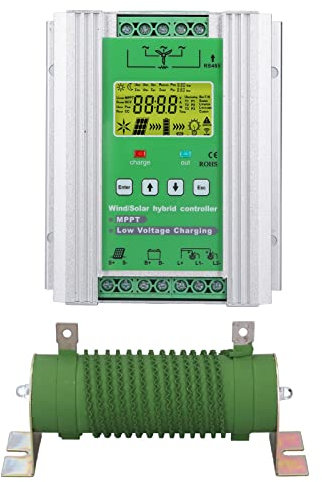 ViaGasaFamido Wind-Solar-Hybrid-Controller, DC12V 24V Wind-Solar-Hybrid-Controller MPPT-Boost-Laderegler für Säure-Lithium-, Solar- und Windenergie-Wechselrichter