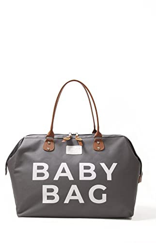 Fume London Baby Bag & Wickeltasche - Stilvolle, Multifunktionale Kliniktasche für Mama | Große, Wasserdichte Diaper Bag für Travel und Mutterschaft (Grau)